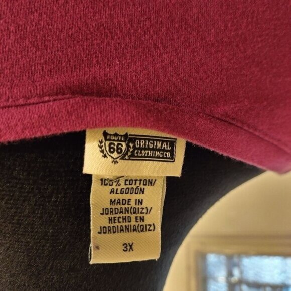 ROUTE 66 PURPLE TOP-SIZE: 3X W/RIBBED DESIGN FRONT NECKLINE AREA - Picture 5 of 5